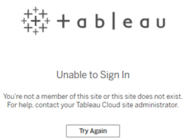 Unable to Sign in